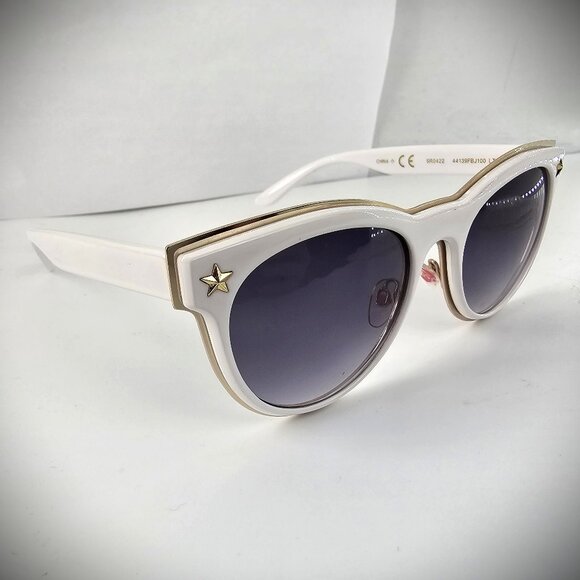 Designer Betsy Johnson White Lucite Gold Stars & Trim SR0422 Sunglasses main image 6